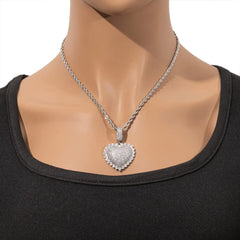 Ice Stone Heart Pendant Jewelry Set Women