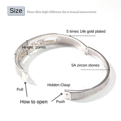 Ice Stone Custom Alphabet Initial Gold Name Bangle