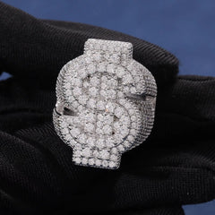 Ice Stone New Hip Hop Men’s Gold Plated Dollar Sign Ring