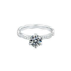 925 Silver Jewelry Moissanite Engagement Ring Round Cut Moissanite Halo Ring Engagement Wedding Moissanite Ring