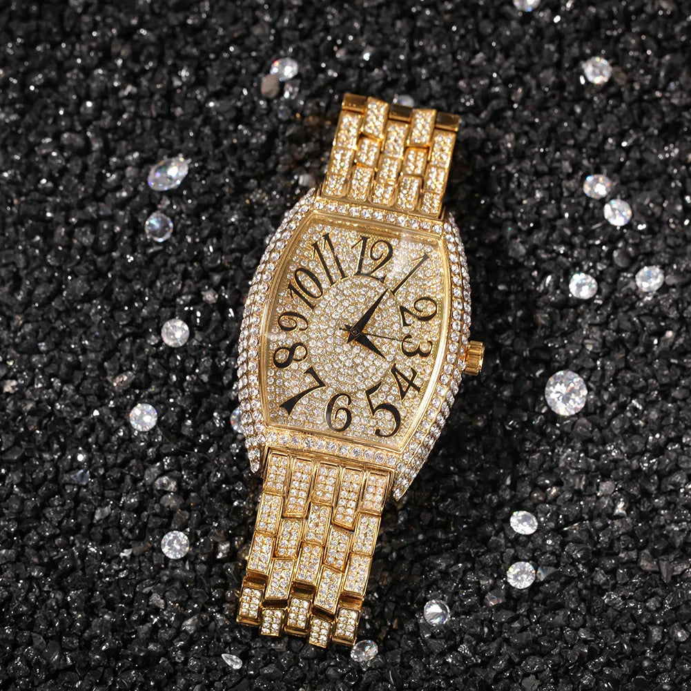 Ice Stone Hip Hop Square Luxury Ice Out Diamond Watch