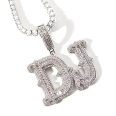 Ice Stone New Iced Out Initials Pendant Necklace