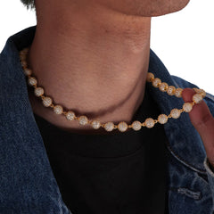 Ice Stone Fashion Bling 10mm Ball Chain Zircon Necklace