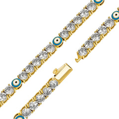 Ice Stone 5mm Evil Eye Iced Bracelet