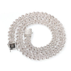 INS Hot Selling 12mm Cubic Zircon 2 Rows Prong Cuban Chains Iced Out 14k Gold White Gold Women Men Cuban Chain Hip Hop Jewelry