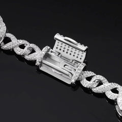 Ice Stone Infinity Rose Gold Cuban Link Zircon Hip Hop Bracelet