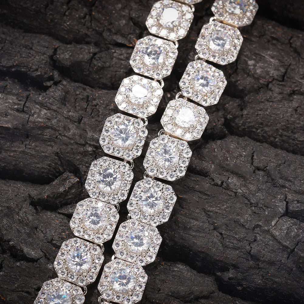 Hip Hop Jewelry Rock Travis Scott 14k 18k Gold Plated Full Diamond Tennis Bracelet Men CZ Diamond Necklace Iced Out Tennis Chain