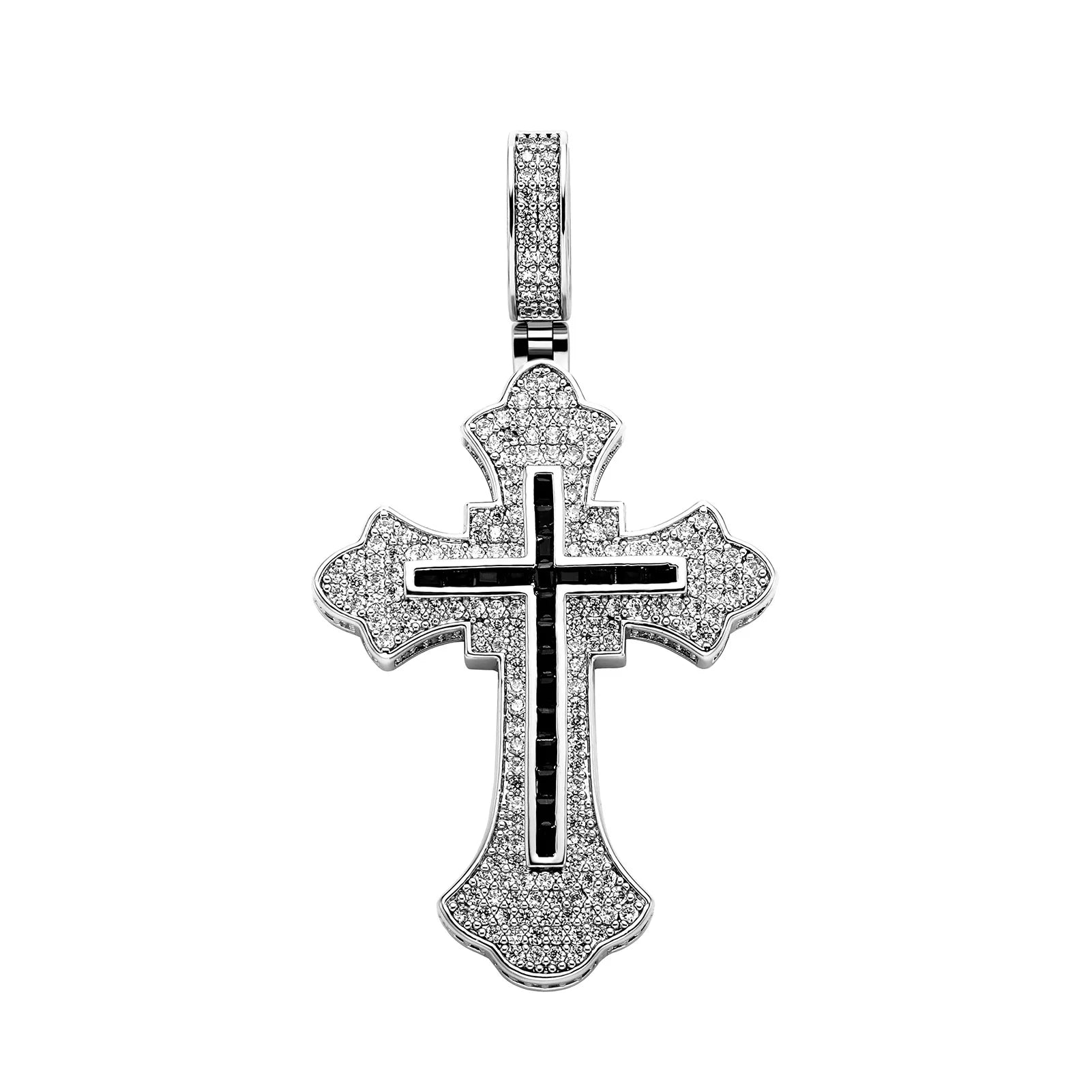 Hip Hop Iced Out Cubic Zirconia Big Cross Pendant Necklace Jewelry Pendants for Necklace