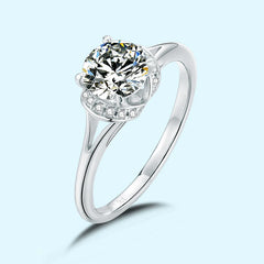 D Color VVS White Gold Solitaire Ring White Moissanite Engagement Wedding Rings for Women Engagement