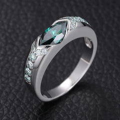 Eye of Horus Moissanite Ring Sterling Silver 925 Jewelry Pass Diamond Tester Green Moissanite Ring