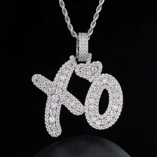 Ice Stone Hip Hop Rapper Bling XO Pendant 5A Zircon Necklace