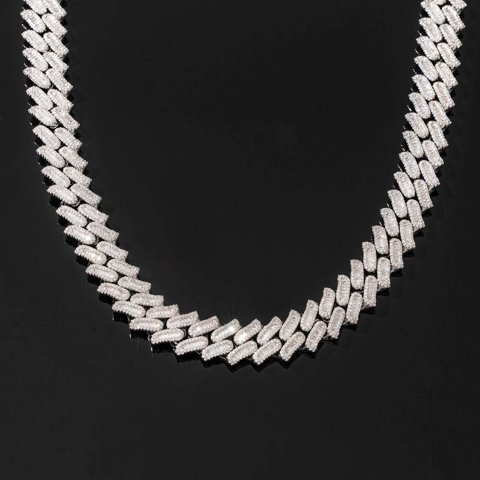 Top Icy 18mm Punk Style Cuban Link Chain Box Clasp Luxury Man Hip Hop Necklace Bling Square Diamond Cuban Necklace