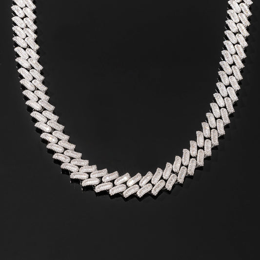 Top Icy 18mm Punk Style Cuban Link Chain Box Clasp Luxury Man Hip Hop Necklace Bling Square Diamond Cuban Necklace