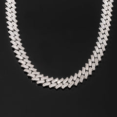 Top Icy 18mm Punk Style Cuban Link Chain Box Clasp Luxury Man Hip Hop Necklace Bling Square Diamond Cuban Necklace