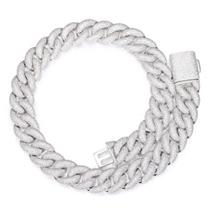 Iced 20mm Bubble Cuban Link Chains Necklace  5A Zircons Cuban Link Necklace with 18K Real Gold Plated for Men Women