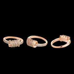 Ice Stone Spiral Rose Gold CZ Micro Setting Iced Out Rings