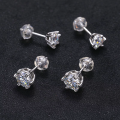 Ice Stone Six Claw Moissanite Stud Earrings