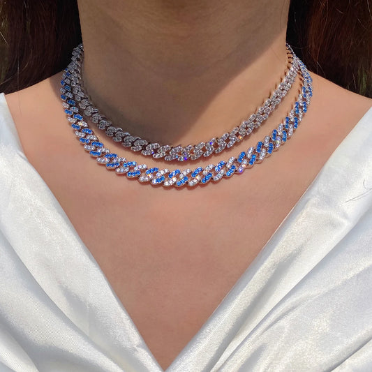 Ice Stone New Arrival 8mm Pink Cuban Link CZ Necklace