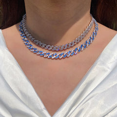 Ice Stone New Arrival 8mm Pink Cuban Link CZ Necklace