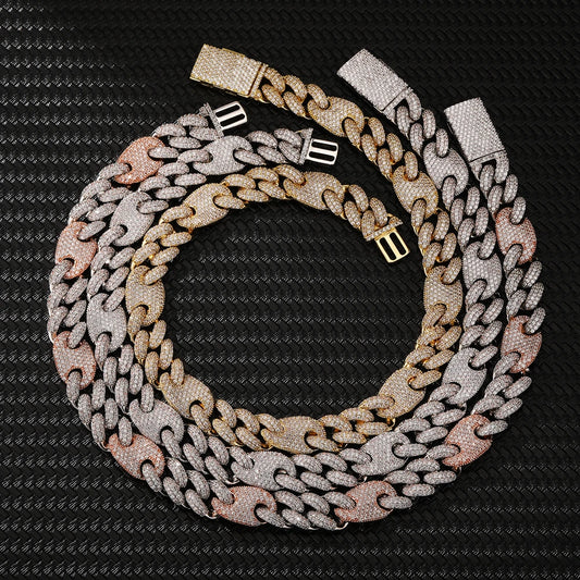 New Launched 16mm&12mm Miami Box Clasp Cuban Link Chain Gold Silver Necklace Iced Out Cubic Zirconia Bling Hip Hop Men Jewelry