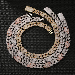 New Launched 16mm&12mm Miami Box Clasp Cuban Link Chain Gold Silver Necklace Iced Out Cubic Zirconia Bling Hip Hop Men Jewelry