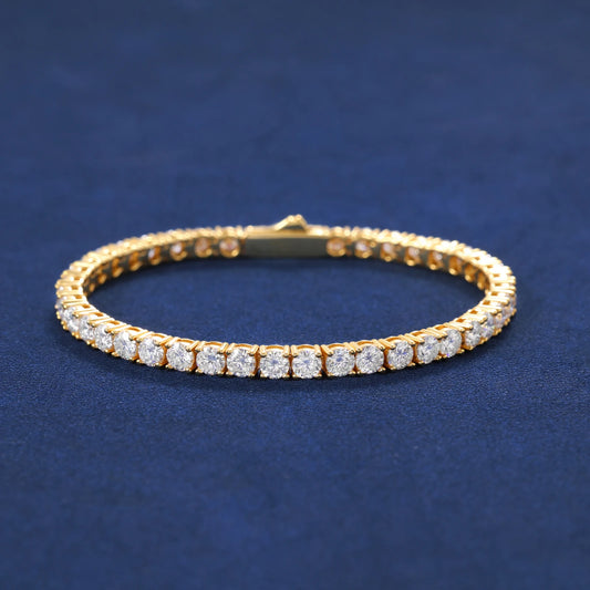 Ice Stone Trend 5A Zircon Hip Hop Brass Tennis Bracelet