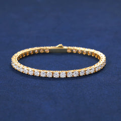 Ice Stone Trend 5A Zircon Hip Hop Brass Tennis Bracelet