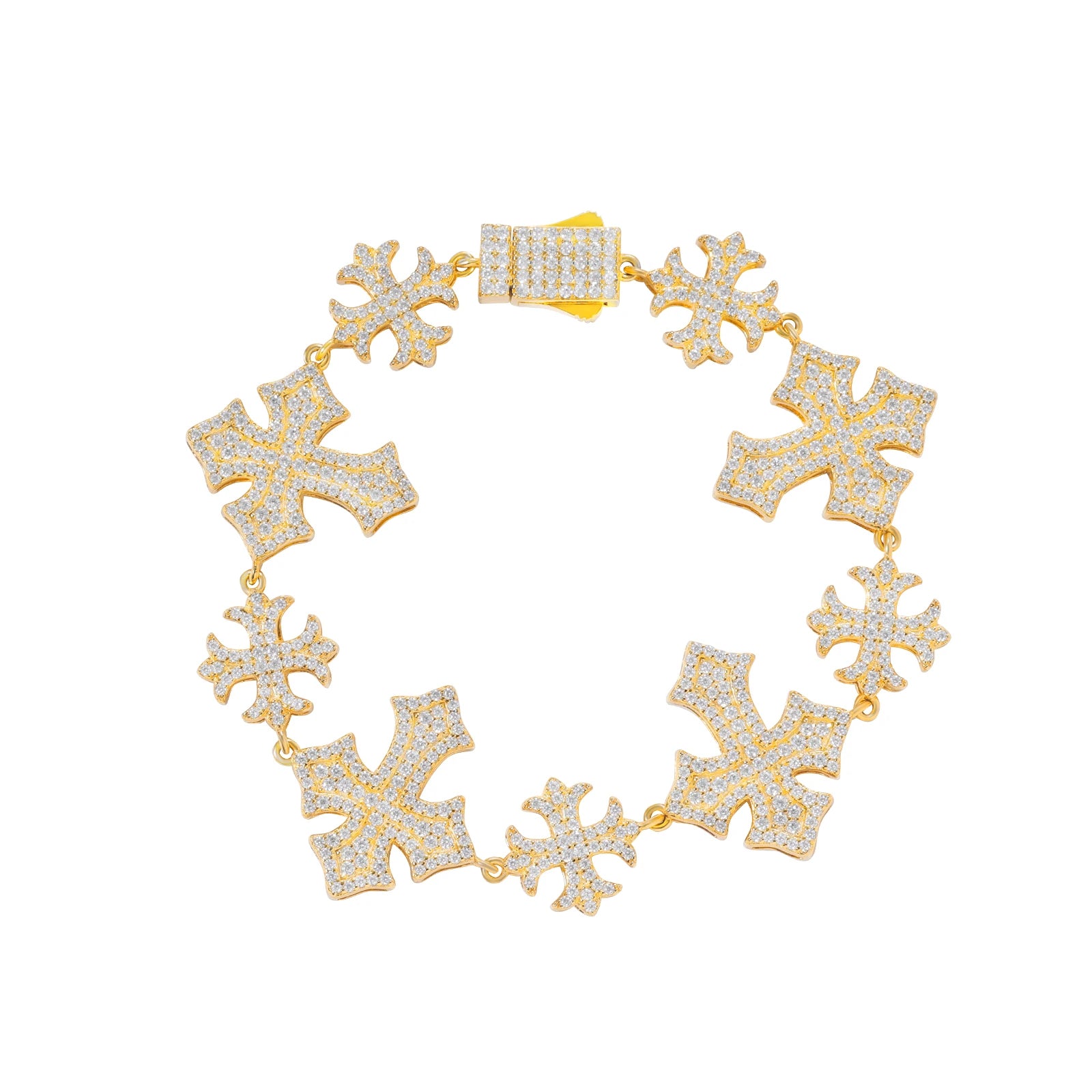 New Design 22mm VVS D  Moissanite Diamond 925 Sterling Bracelet Fine Hip Hop Jewelry Cross Tennis Chain With Certificate