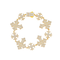 New Design 22mm VVS D  Moissanite Diamond 925 Sterling Bracelet Fine Hip Hop Jewelry Cross Tennis Chain With Certificate