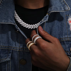 Ice Stone 3.0ct Moissanite Double Layer Ring