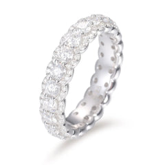 D Color Moissanite Diamonds Eternity Band 925 Sterling Silver Ring, Eternal Diamond Wedding Band Jewelry