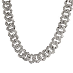 Top Icy Hip Hop Jewelry 14mm Two Rows Diamonds Cuban Necklace Gold Plated Austrian Rhinestone Iced Out Delicate Chain