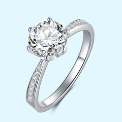 VVS D Color 2.0ct Iced Out Woman Jewelry Round Cut Moissanite Engagement Diamond Rings