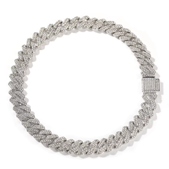 Ice Stone 14mm Two-Row Diamond Cuban Necklace