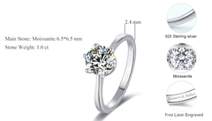 Ice Stone Moissanite Diamond Eternity Engagement Wedding Ring
