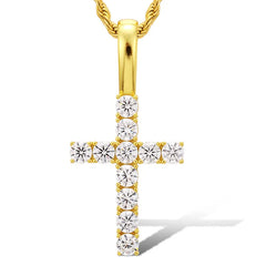 Fashion Luxury Cross 925 Silver Moissanite Pendant Hip Hop Moissanite Jewelry Necklace