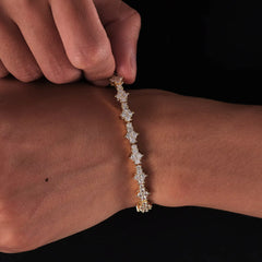 Ice Stone Iced Out VVS D Moissanite Honeycomb Necklace and Bracelet Set