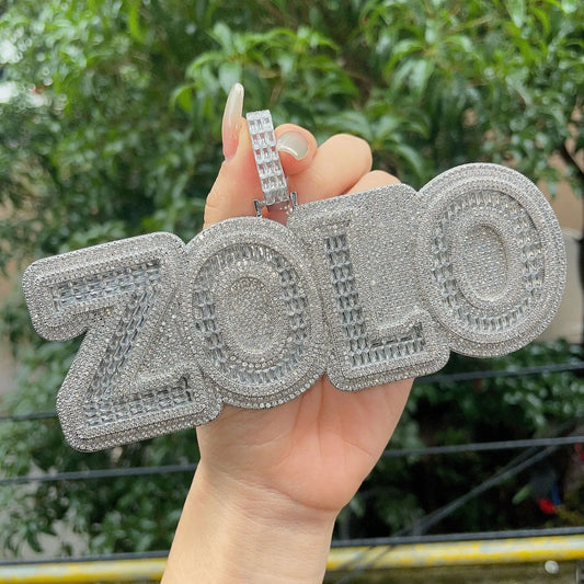 Ice Stone Baguette Custom Name Pendant Chain