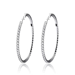 Ice Stone Big Hoop Baguette Iced Out CZ Hip Hop Earrings