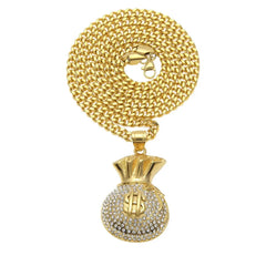 Top Icy Hip Hop Jewelry Iced Out Diamond Pendants Collection Stainless Steel 18K Gold Plated Rhinestone Fashion Jewelry Necklace