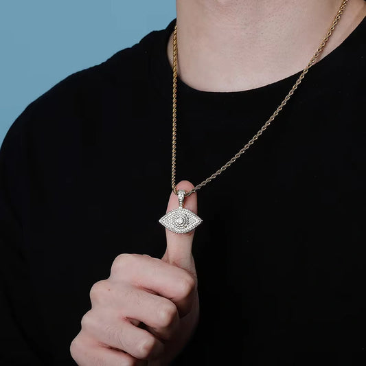 Ice Stone Best Quality Eye of Horus Silver Pendant Necklace