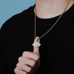 Ice Stone Best Quality Eye of Horus Silver Pendant Necklace