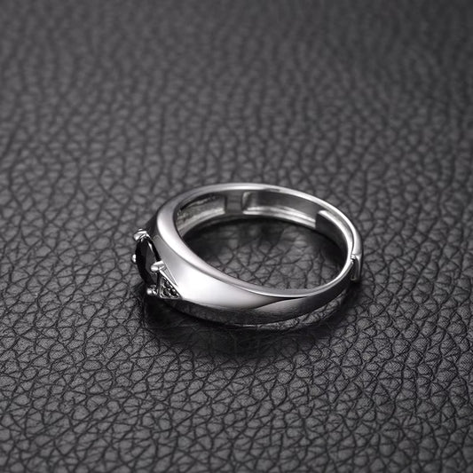 Ice Stone Eye of Horus Black Moissanite Ring