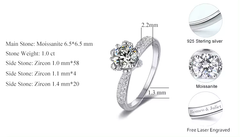 Ice Stone 1.0ct Halo Moissanite Sterling Silver Ring