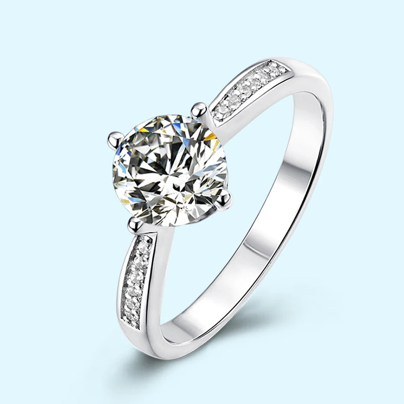 Wholesale Price GRA Certified Moissanite Diamond Ring Round Cut 1 Carat Engagement Ring Women