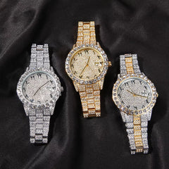 Ice Stone Luxury Bling Full Iced Out Diamond Quartz Watch