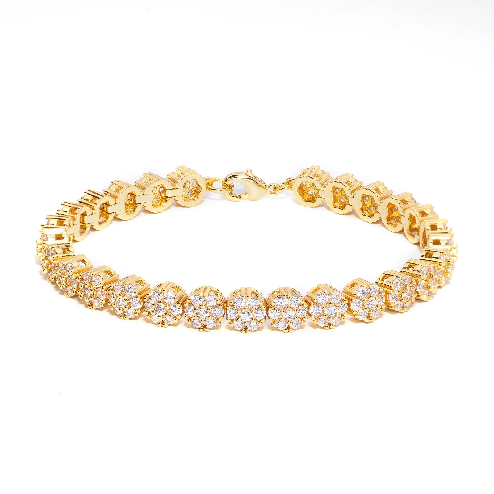 Ice Stone Hot Sale 8mm Flower Diamond Bracelet