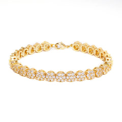Ice Stone Hot Sale 8mm Flower Diamond Bracelet