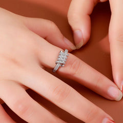 Ice Stone Spiral Rose Gold CZ Micro Setting Iced Out Rings