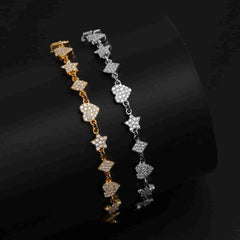 Shiny VVS D Moissanite Star Heart Rhombus Tennis Bracelet Iced Out 925 Sterling Silver Simple Design Bracelet